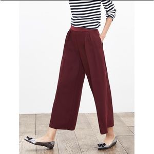 Banana Republic Drapey Gaucho Wide Leg Crop Pant Burgundy